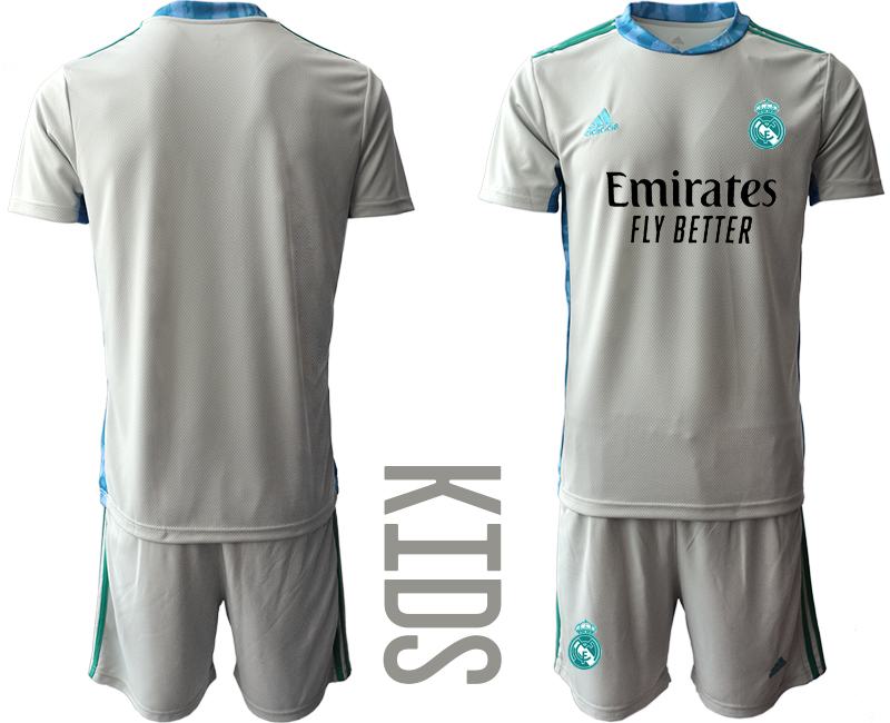 Youth 2020-2021 club Real Madrid grey goalkeeper Soccer Jerseys->->Soccer Club Jersey